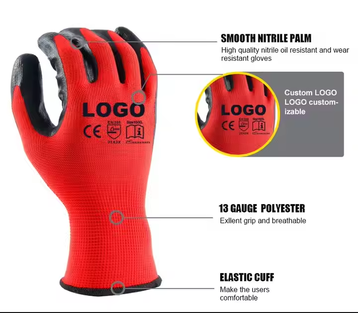 Nitrile coated gloves