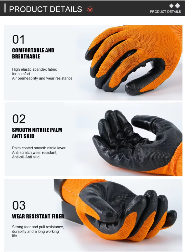 Nitrile coated GLOVES INFO