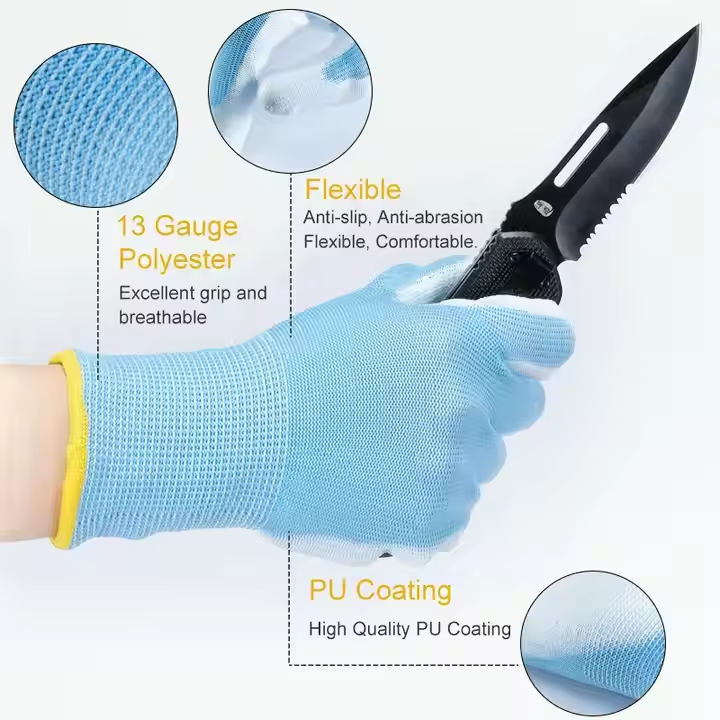 Gloves in use