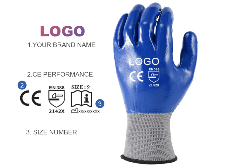 nitrile full coated gloves