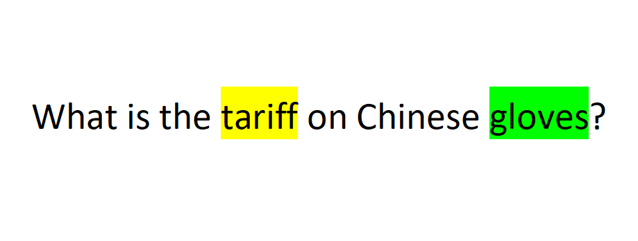WHAT IS THE TARIFF OF GLOVES